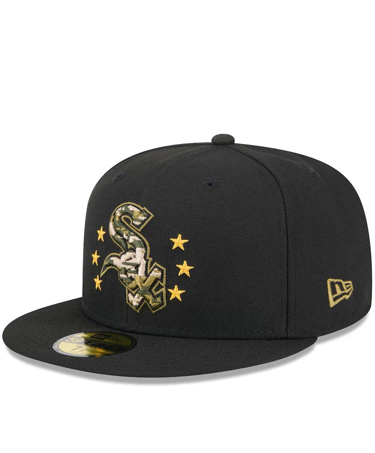 CHICAGO WHITE SOX NEW ERA BLACK 2024 ARMED FORCES DAY ON-FIELD 59FIFTY FITTED HAT