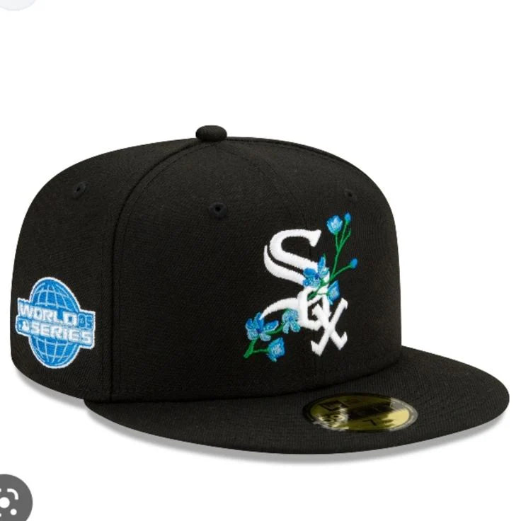 CHICAGO WHITE SOX NEW ERA BLACK 2005 WORLD SERIES BLOOM SIDE PATCH 59FIFTY