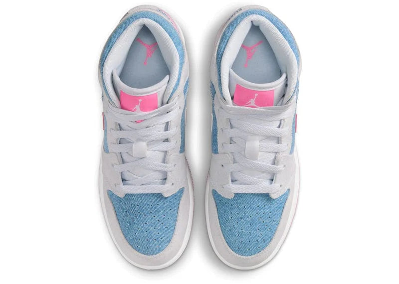 AIR JORDAN 1 MID DENIM SEQUIN “COBALTBLISS/PINK GLOW”