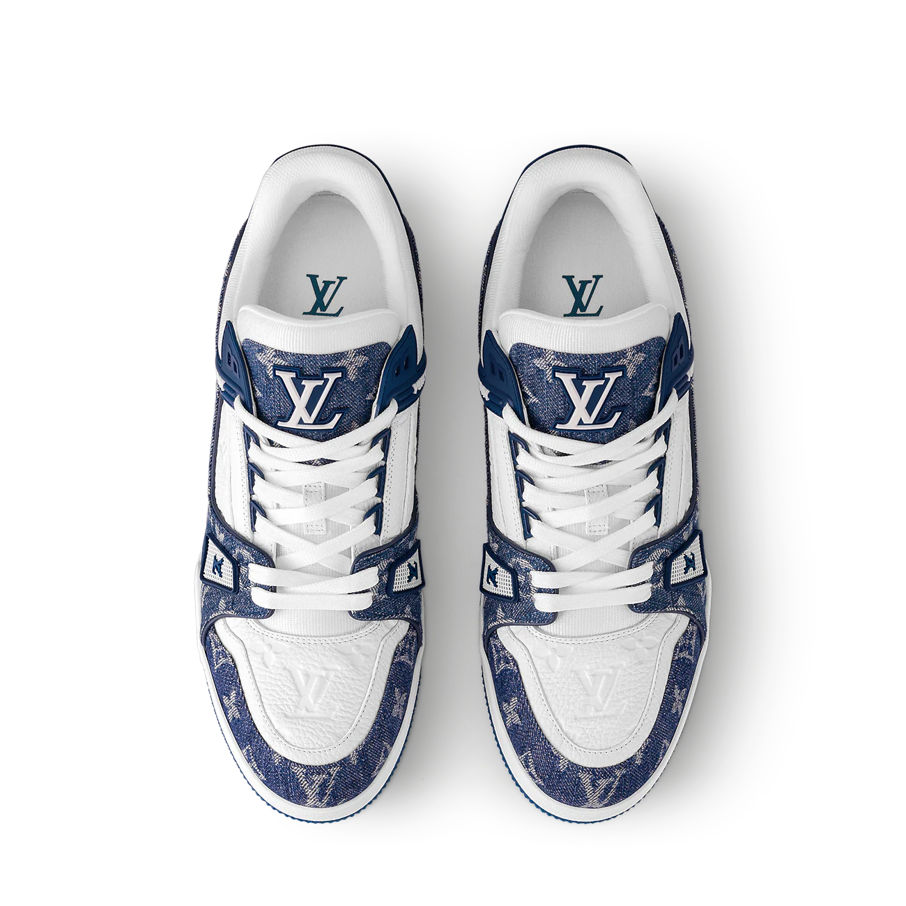 LOUIS VUITTON LV TRAINER WHITE BLUE FULLY BOXED
